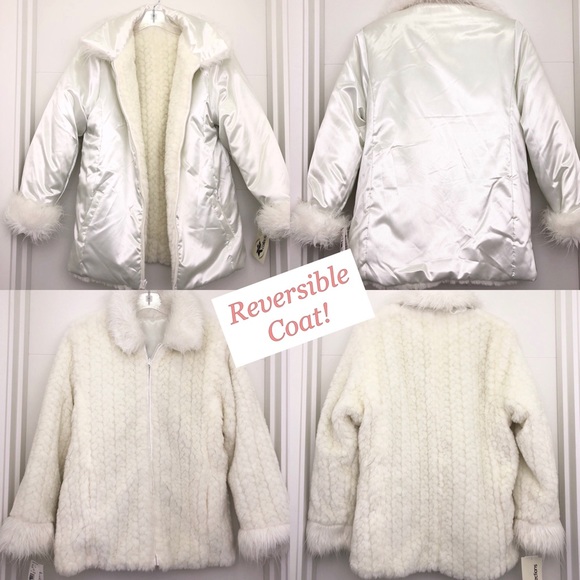 ZLC Collections Other - NWT Reversible Ivory Coat Jacket Girls XL Women XS